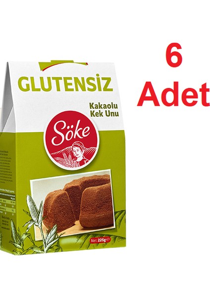 Glütensiz Kakaolu Kek Unu - 225 gr x 6 'lı