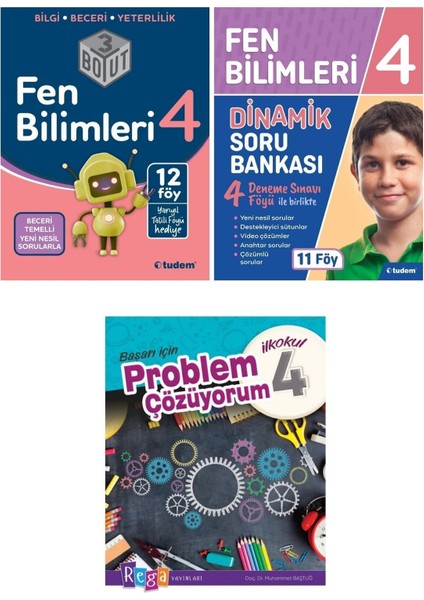 Tudem Yayınları 4. Sınıf Fen Bilimleri Konu Anlatımlı +Soru Bankası +Problem Çözüyorum 2022