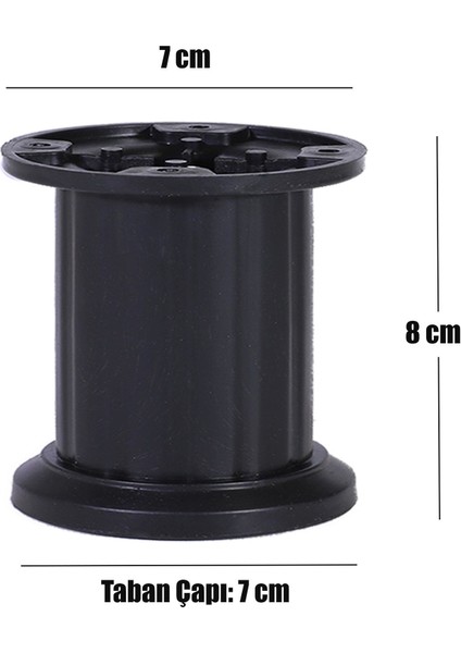 Venüs Ayarlanabilir Dolap Mobilya Tezgah Koltuk Kanepe Puf Tezgah Ayağı Ayakları 8 Cm Siyah 4 Adet modelleri
