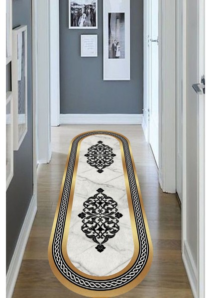 Cappio Gold Detaylı Altıgen Desenli Halı