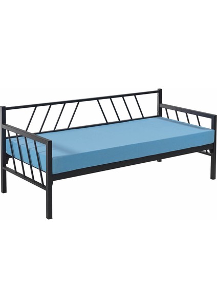 Glory Daybed Tek Kişilik Sedir Divan Metal Karyola 90 x 200 cm - Siyah