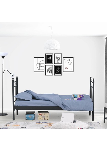 Alpas Daybed Tek Kişilik Sedir Divan Metal Karyola 90x200