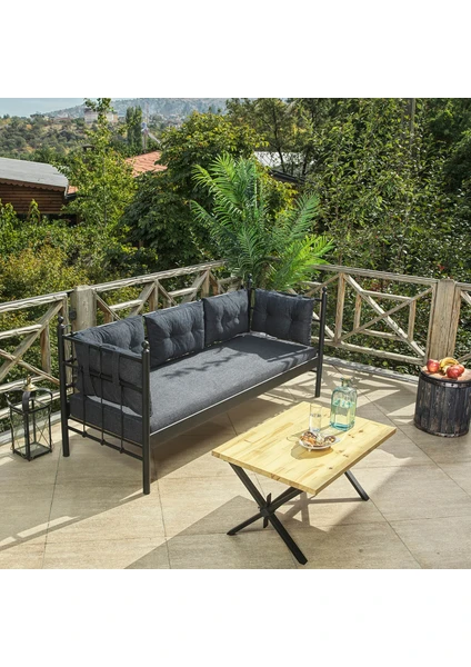 Lalas Metal Sofa Sedir Bahçe Koltuğu 90 x 200 cm