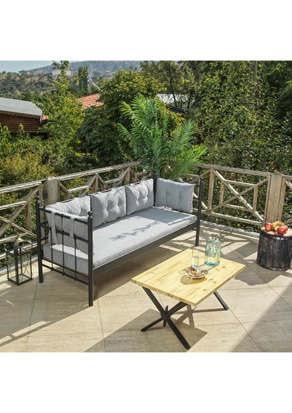 Lalas Metal Sofa Sedir Bahçe Koltuğu 90 x 200 cm