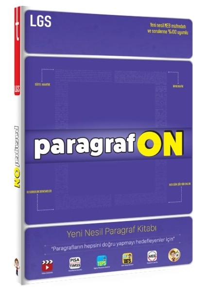 Tonguç Akademi Yayınları 8.sınıf LGS ParagrafON Yeni Nesil Paragraf Kitabı