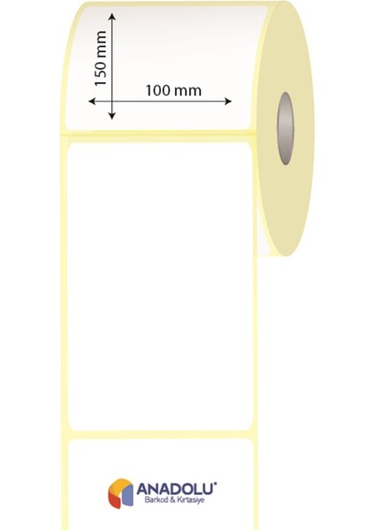 Anadolu Barkod Kuşe Etiket 100 mm x 150 mm