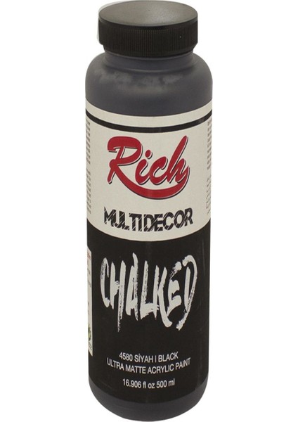 Multi Dekor Chalked Akrilik Boya 500 cc Siyah 4580