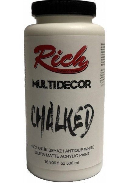 Multi Decor Chalked Akrilik Boya 500 cc Antik Beyaz 4502