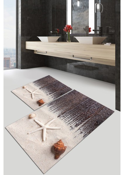 Banyo Paspası , Sünger Dolgulu Klozet Takımı, Yıkanabilir Halı, Kaymaz Taban Halı, Halı