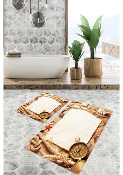 Banyo Paspası , Sünger Dolgulu Klozet Takımı, Yıkanabilir Halı, Kaymaz Taban Halı, Halı