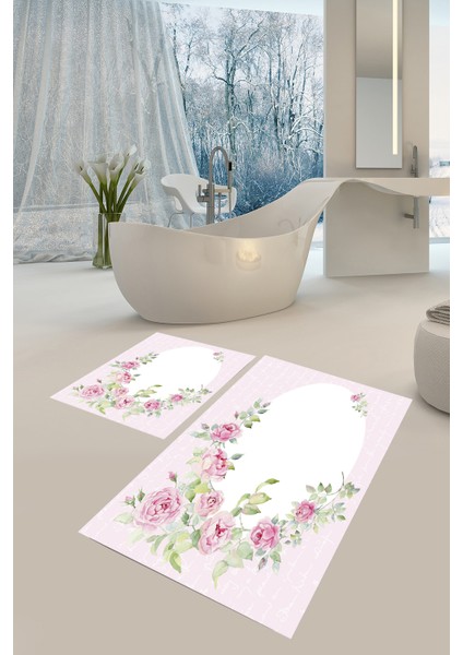 Banyo Paspası , Sünger Dolgulu Klozet Takımı, Yıkanabilir Halı, Kaymaz Taban Halı, Halı