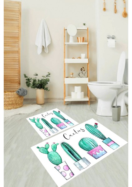 Banyo Paspası , Sünger Dolgulu Klozet Takımı, Yıkanabilir Halı, Kaymaz Taban Halı, Halı