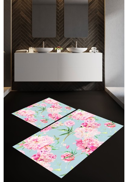 Banyo Paspası , Sünger Dolgulu Klozet Takımı, Yıkanabilir Halı, Kaymaz Taban Halı, Halı