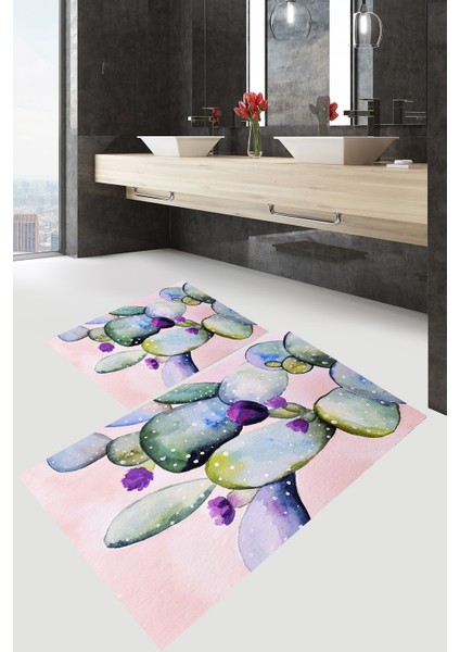 Banyo Paspası , Sünger Dolgulu Klozet Takımı, Yıkanabilir Halı, Kaymaz Taban Halı, Halı