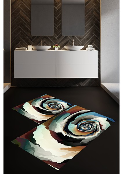 Banyo Paspası , Sünger Dolgulu Klozet Takımı, Yıkanabilir Halı, Kaymaz Taban Halı, Halı