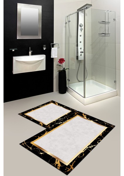 Banyo Paspası , Sünger Dolgulu Klozet Takımı, Yıkanabilir Halı, Kaymaz Taban Halı, Halı