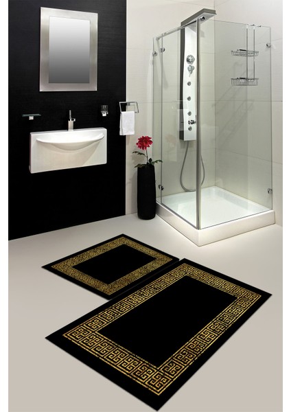 Banyo Paspası , Sünger Dolgulu Klozet Takımı, Yıkanabilir Halı, Kaymaz Taban Halı, Halı