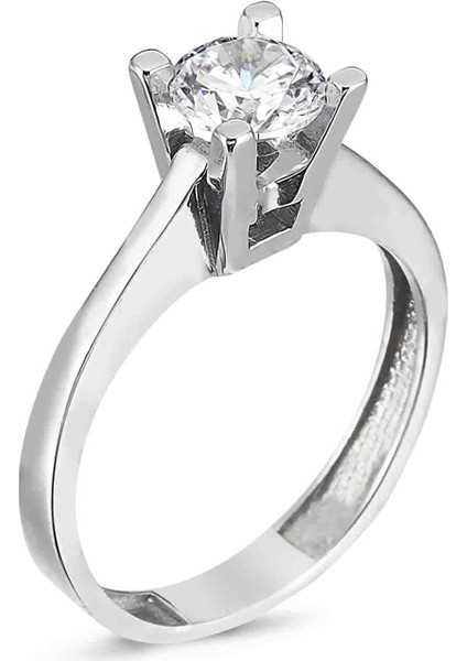 Swarovski Tek Taş Yüzük 1.00 Ct Kare - Standart - 18 Numara - YRG15820-4934