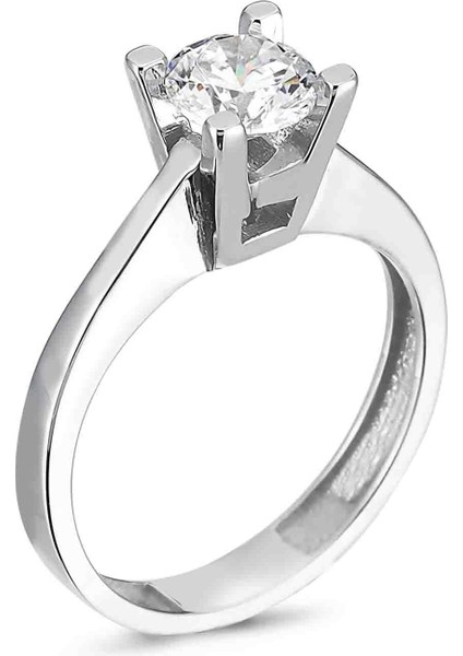 Swarovski Tek Taş Yüzük 1.00 Ct. - Standart - 24 Numara - YRG16237-4958