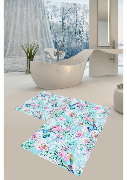 Banyo Paspası , Sünger Dolgulu Klozet Takımı, Yıkanabilir Halı, Kaymaz Taban Halı, Halı
