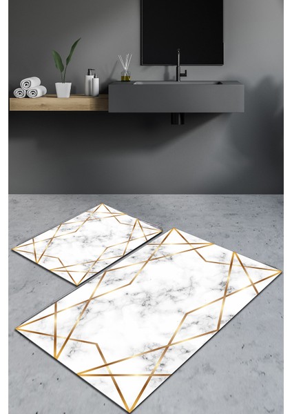 Banyo Paspası , Sünger Dolgulu Klozet Takımı, Yıkanabilir Halı, Kaymaz Taban Halı, Halı