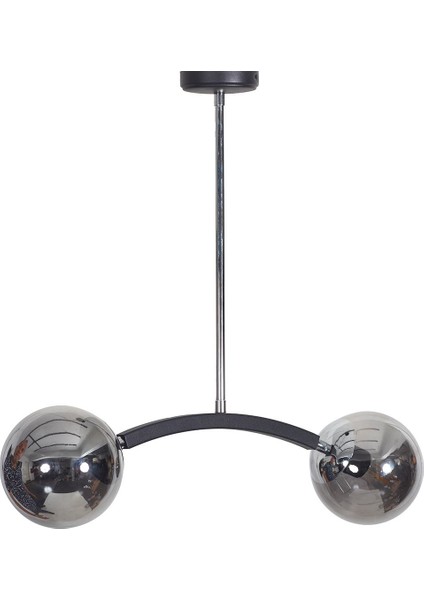 Vilson 2 Li Krom-Siyah Metal Gövde Füme Camlı Tasarım Lüx Avize fiyatları