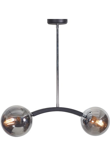 Vilson 2 Li Krom-Siyah Metal Gövde Füme Camlı Tasarım Lüx Avize fırsatları