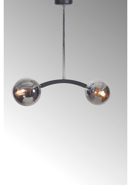 Vilson 2 Li Krom-Siyah Metal Gövde Füme Camlı Tasarım Lüx Avize indirimleri