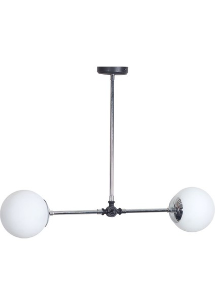 Greg 2 Li Krom-Siyah Metal Gövde Beyaz Camlı Tasarım Lüx Avize fiyatları