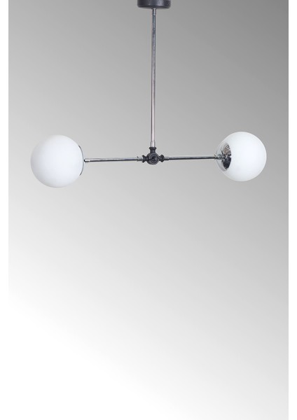 Greg 2 Li Krom-Siyah Metal Gövde Beyaz Camlı Tasarım Lüx Avize modelleri