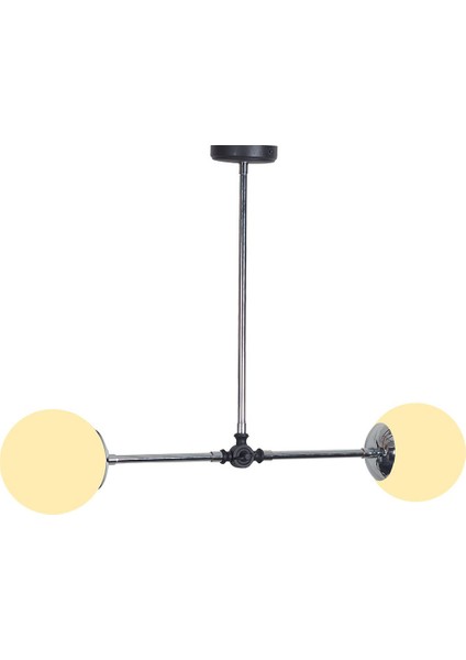 Greg 2 Li Krom-Siyah Metal Gövde Beyaz Camlı Tasarım Lüx Avize fırsatları