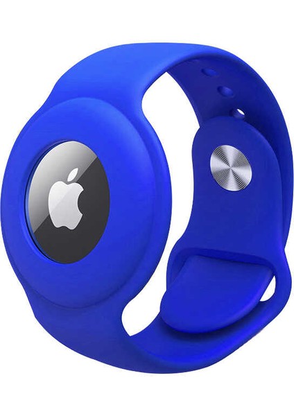Apple Airtag Silikon Kordon Bileklik Saks Mavi