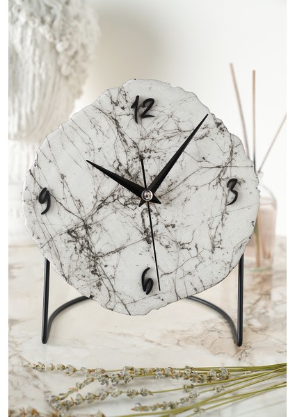 Mermer Dekoratif Masa Saati Sessiz Mekanizmalı