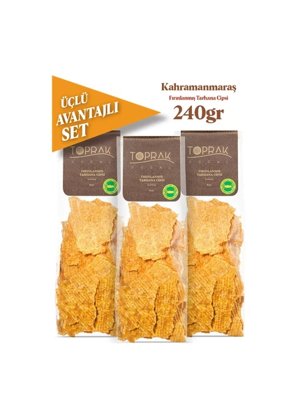 Toprak Doğal Fırınlanmış Tarhana Cips Ekonomik 3'lü Set