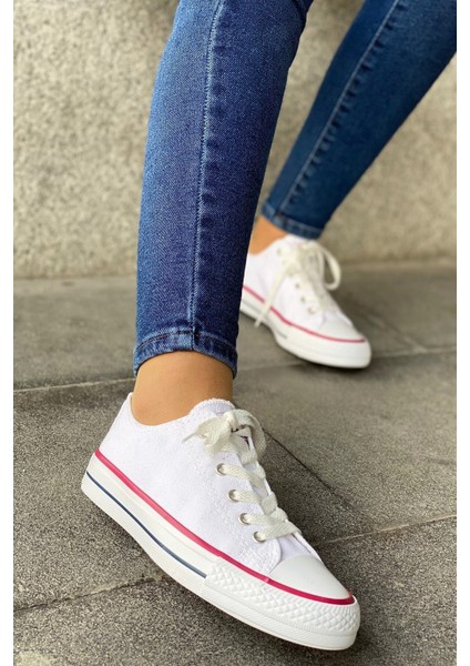 Beyaz Keten Sneaker Cnvrs Ayakkabı