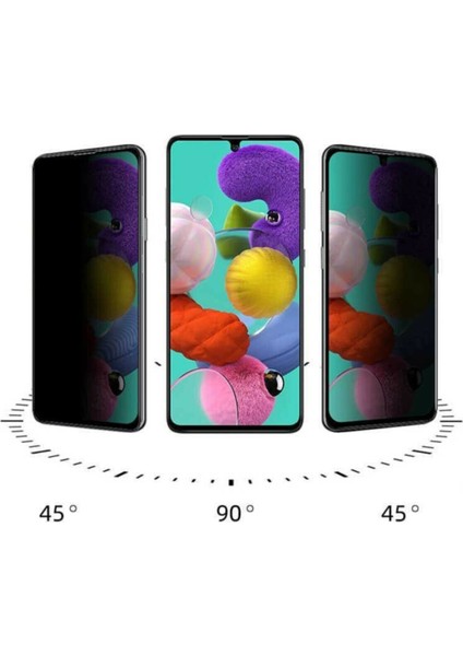 Samsung Galaxy A51 Cam Ekran Koruyucu Tam Kaplayan Hayalet Privacy Siyah