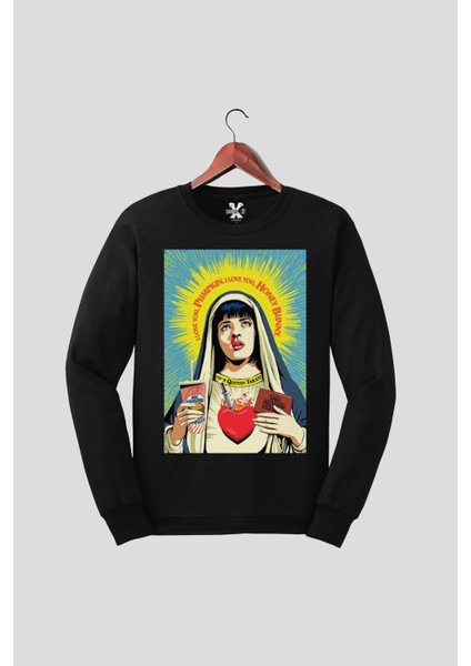 Pulp Fiction Mia Wallace Baskılı Sweat Özel Tasarım Sweatshirt
