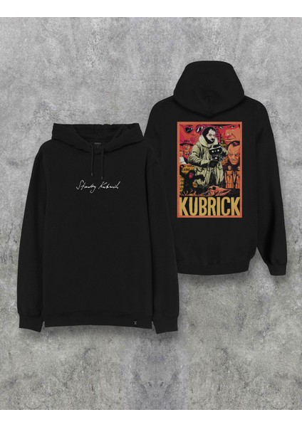 Stanley Kubrick Imza Ön Arka Baskılı Kapşonlu Tasarım Hoodie