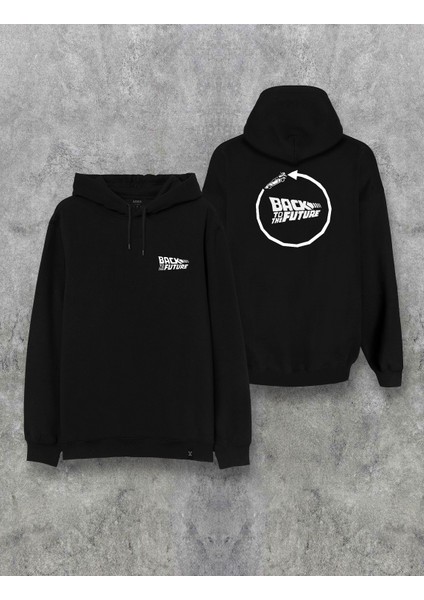 Back To The Future Geleceğe Dönüş Baskılı Kapşonlu Tasarım Hoodie