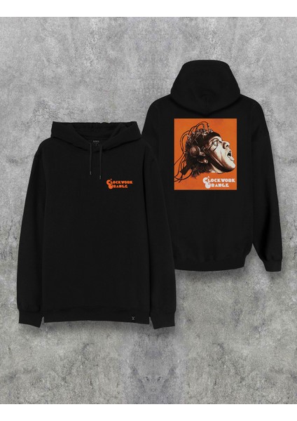 Clockwork Orange Otomatik Portakal Baskılı Kapşonlu Tasarım Hoodie