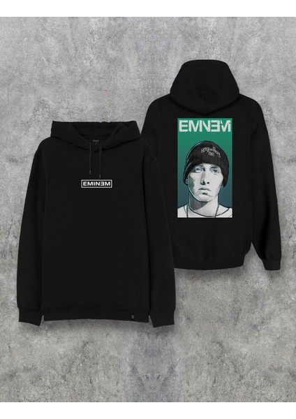 Eminem Ön Sırt Baskılı Kapşonlu Özel Tasarım Hoodie