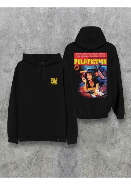 Pulp Fiction Ön Arka Baskılı Kapşonlu Özel Tasarım Hoodie