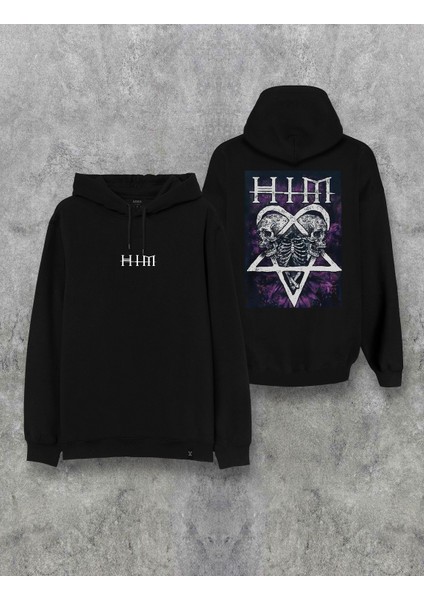 Him Müzik Grubu Baskılı Kapşonlu Özel Tasarım Hoodie