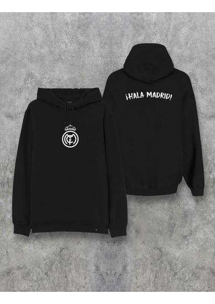 Real Madrid Hala Madrid Çift Taraf Baskılı Kapşonlu Tasarım Hoodie