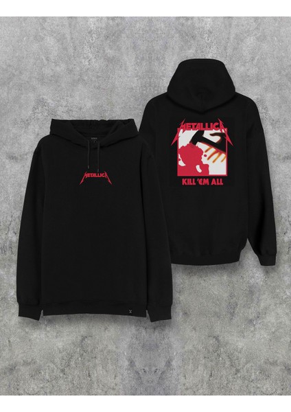 Metallica Kill Em All Baskılı Kapşonlu Özel Tasarım Yazılı Hoodie