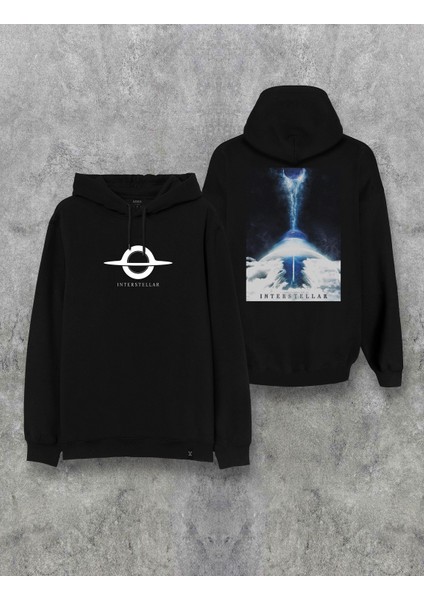 Interstellar Yıldızlararası Film Baskılı Kapşonlu Tasarım Hoodie