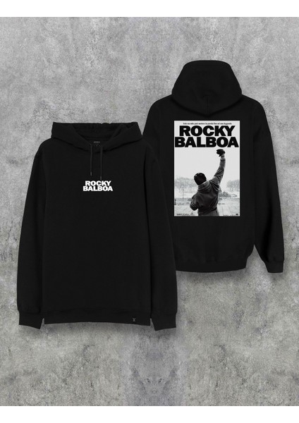 Rocky Balboa Film Ön Arka Baskılı Kapşonlu Tasarım Hoodie