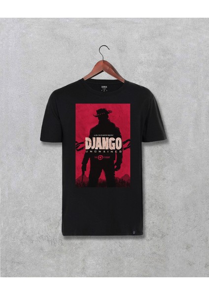 Tarantino Django Unchained Film Baskılı Siyah Tişört