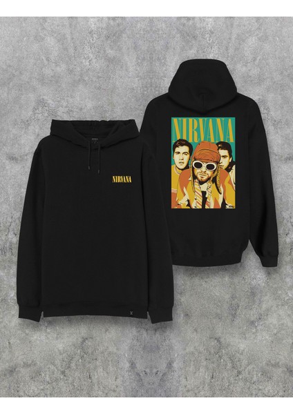 Nirvana Çift Taraf Baskılı Kapşonlu Özel Tasarım Hoodie