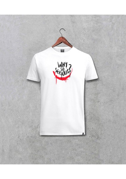 Joker Why So Serious Yazılı Baskılı Beyaz Tişört